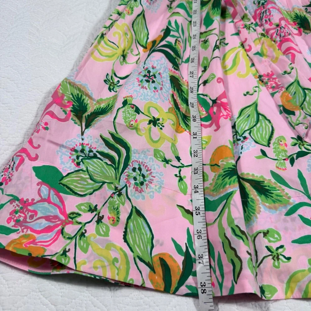 Lilly‎ Pulitzer Knoxlie Dress Women 8 Pink Preppy Floral Puff Sleeve NWT